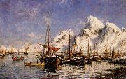 Gunnar Berg From Svolvar Harbor USA oil painting artist